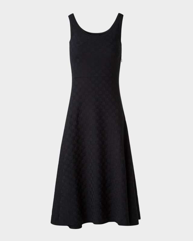 Trapezoid Jacquard Sleeveless Dress
